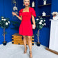 Dakota Detailed Occasion Mini Dress Red
