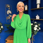 Gillian Cowl Neck Pleated Midi Dress Apple Green