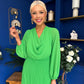 Gillian Cowl Neck Pleated Midi Dress Apple Green