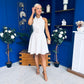 Francesca Button Up Midi Dress White