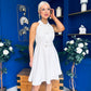 Francesca Button Up Midi Dress White