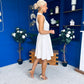 Francesca Button Up Midi Dress White