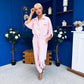 Barbara Detailed Top & Trouser Set Baby Pink