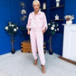 Barbara Detailed Top & Trouser Set Baby Pink
