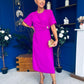 Naomi Gold Clasp Detailed Midi Dress Orchid