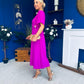 Naomi Gold Clasp Detailed Midi Dress Orchid
