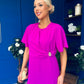 Naomi Gold Clasp Detailed Midi Dress Orchid