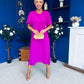 Naomi Gold Clasp Detailed Midi Dress Orchid