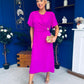 Naomi Gold Clasp Detailed Midi Dress Orchid