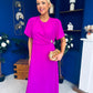 Naomi Gold Clasp Detailed Midi Dress Orchid