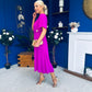 Naomi Gold Clasp Detailed Midi Dress Orchid