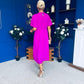 Naomi Gold Clasp Detailed Midi Dress Orchid