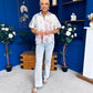 Hazel Puff Sleeve Crochet Blouse White