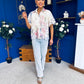 Hazel Puff Sleeve Crochet Blouse White