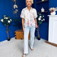 Hazel Puff Sleeve Crochet Blouse White