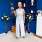 Illa Crochet Top, Cami & Trouser Set Blue