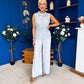 Illa Crochet Top, Cami & Trouser Set Blue