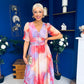 Mirren Banded Midi Dress Marble Coral