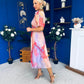 Mirren Banded Midi Dress Marble Coral