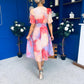 Mirren Banded Midi Dress Marble Coral