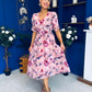 Mirren Banded Midi Dress Floral Blush