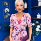 Mirren Banded Midi Dress Floral Blush