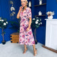 Mirren Banded Midi Dress Floral Blush