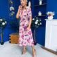 Mirren Banded Midi Dress Floral Blush