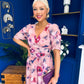 Mirren Banded Midi Dress Floral Blush