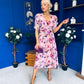 Mirren Banded Midi Dress Floral Blush