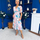 Mirren Banded Midi Dress Floral Pwr Pink