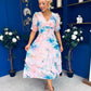 Mirren Banded Midi Dress Floral Pwr Pink