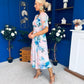 Mirren Banded Midi Dress Floral Pwr Pink