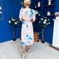 Mirren Banded Midi Dress Floral Pwr Pink