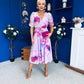 Mirren Banded Midi Dress Floral Lavender