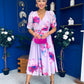 Mirren Banded Midi Dress Floral Lavender