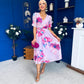 Mirren Banded Midi Dress Floral Lavender