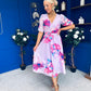 Mirren Banded Midi Dress Floral Lavender