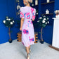 Mirren Banded Midi Dress Floral Lavender