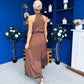 Zaynab Halterneck Tiered Maxi Dress Polka Brown