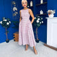 Delilah Detailed Occasion Midi Dress Pink