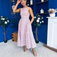 Delilah Detailed Occasion Midi Dress Pink