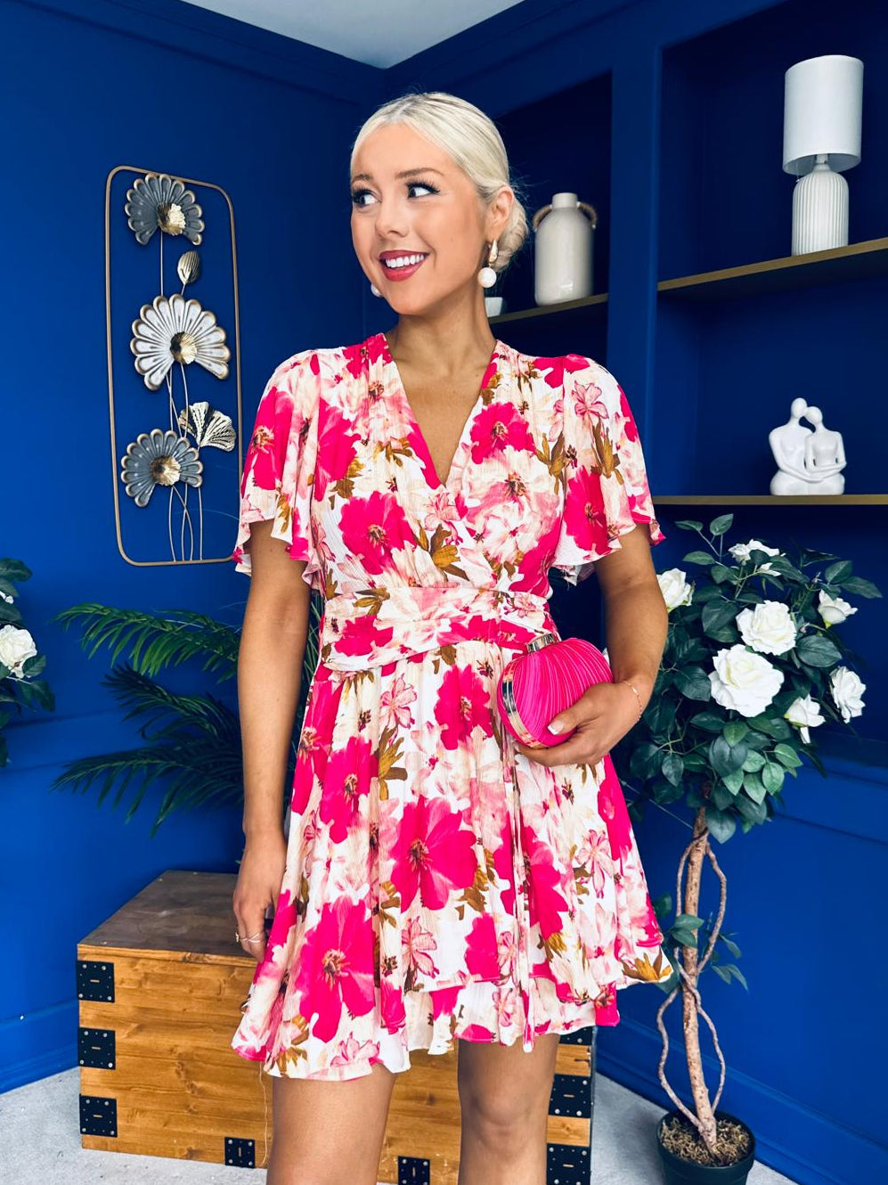 Meg Frill Detail Mini Dress Rouge