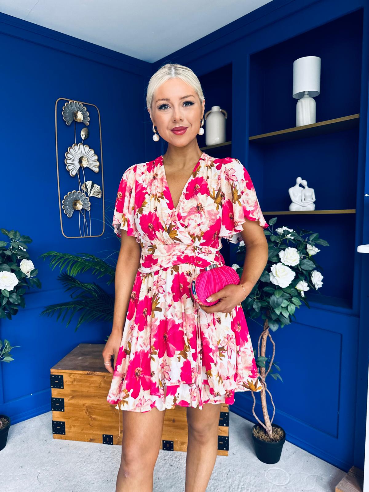 Meg Frill Detail Mini Dress Rouge