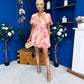 Trasa Banded Mini Dress Floral Peach