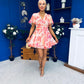 Trasa Banded Mini Dress Floral Peach