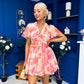 Trasa Banded Mini Dress Floral Peach