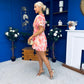 Trasa Banded Mini Dress Floral Peach