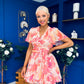 Trasa Banded Mini Dress Floral Peach