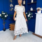 Darla Crochet Top & Skirt Set Cream